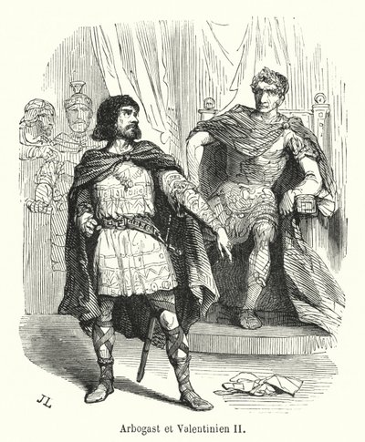 Arbogast et Valentinien II (gravure) - French School
