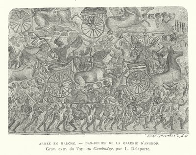 Armée en marche, bas-relief d