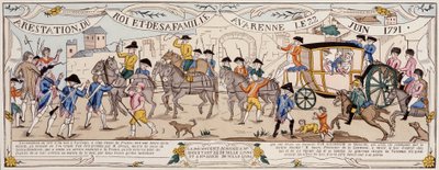 Arrestation du roi et de sa famille à Varennes le 22 juin 1791 - French School