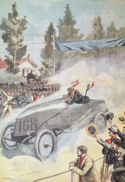 Arrivée à Bordeaux du vainqueur de la course Paris-Madrid, du Petit Journal, 1903 - French School