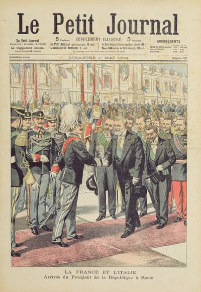 Arrivée du Président de la République française, M. Loubet, à Rome pour une visite d