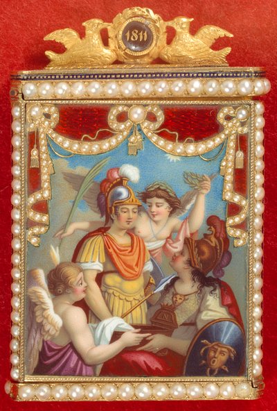 Carnet dans son étui avec allégorie à la naissance du roi de Rome (Napoléon II, fils de l