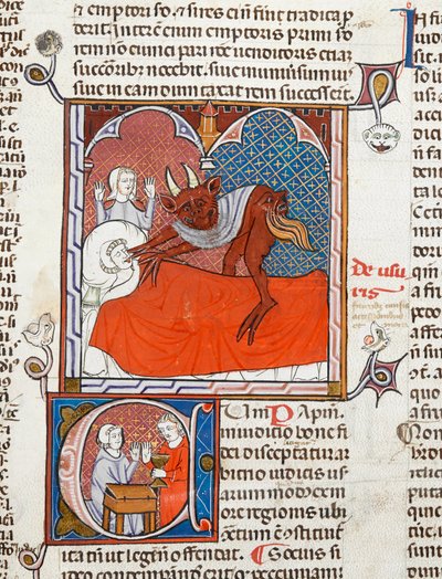 Un diable ou démon sur le lit d