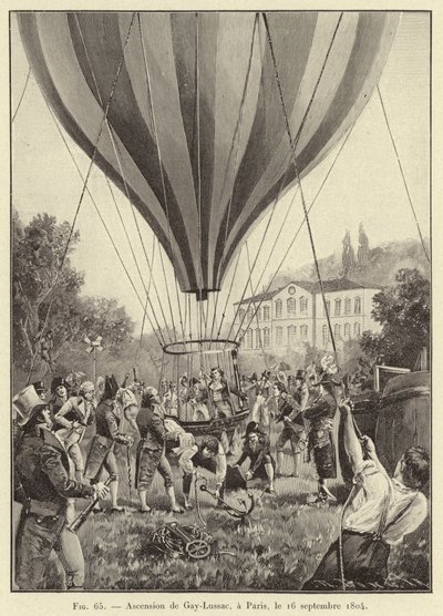 Ascension de Gay-Lussac, à Paris, le 16 septembre 1804 - French School