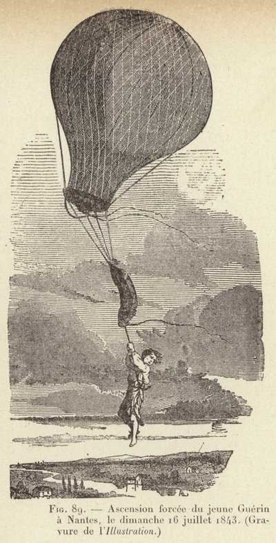 Ascension forcée du jeune Guérin à Nantes, le dimanche 16 juillet 1843 - French School