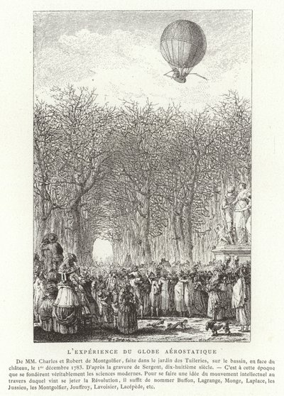 Ascension du Globe aérostatique des frères Montgolfier, Paris, 1er décembre 1783 - French School