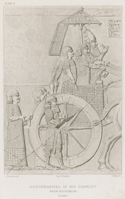 Assurbanipal dans son char, de Kouyundjik, Louvre - French School