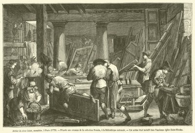 Atelier du sieur Jadot, menuisier, à Paris - French School