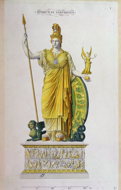 Athéna Parthénos, statue du Parthénon, Athènes - French School