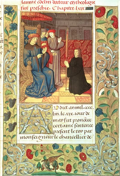 Atlas Ms Fr.2679 f.377 Jacques Cœur (c.1395-1456) devant Charles VII (1403-61) vers 1390-1453 - French School