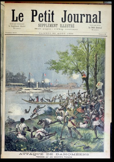 Attaque des villageois du Dahomey, du Petit Journal, 20 août 1892 - French School