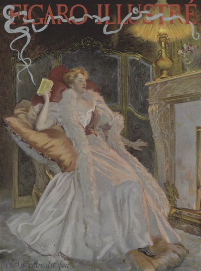 Au coin du feu. Couverture de Le Figaro Illustré, janvier 1896 - French School