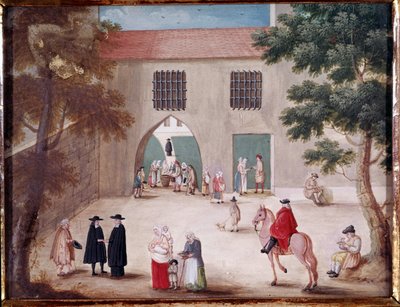 Aumônes dans la cour de l