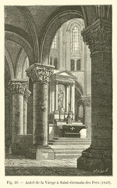 Autel de la Vierge à Saint-Germain des Prés, 1840 - French School