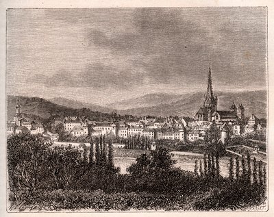 Autun - département de Saône-et-Loire - gravure dans « La France illustrée : géographie, histoire, administration statistique » par V.A. Malt-Brown. 1884 - French School