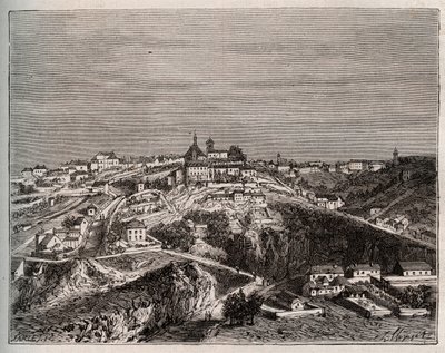 Avallon - Bourgogne-Franche-Comté - gravure dans «La France illustrée: géographie, histoire, administration statistique» par V.A. Malt-Brown. 1884 - French School