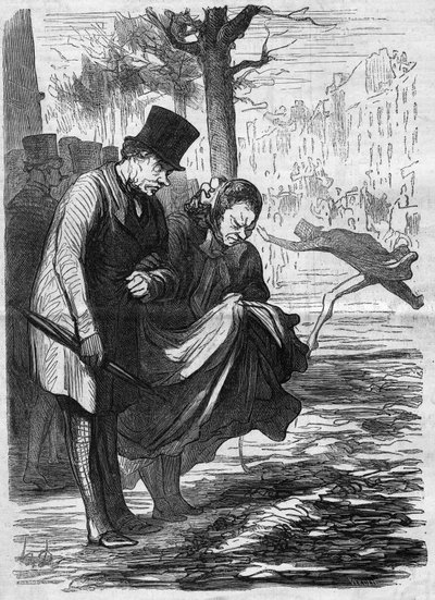 Affreux macadam !. Caricature par Honoré Daumier (1808-1879). Gravure dans « Le Monde Illustré » n°277 du 2 août - French School
