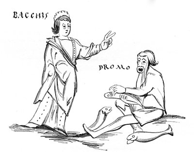 Bacchis et le pêcheur - French School