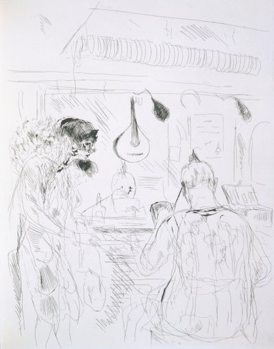 Scène en coulisses à un Bal de Nuit ou cirque parisien, de Paris Sketches : Gravures de Forain et Raffaelli, 1880 - French School