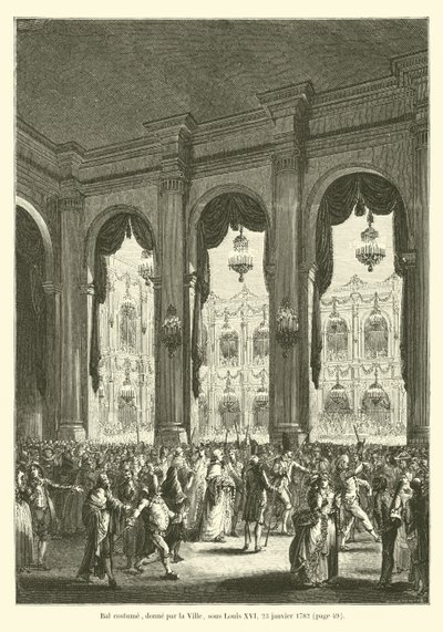 Bal costumé, donné par la Ville, sous Louis XVI, 23 janvier 1782 - French School