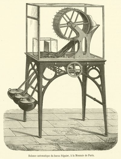 Balance automatique du baron Seguier, à la Monnaie de Paris - French School