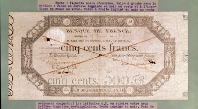 Billet de banque de 500 francs du 24 Germinal de l