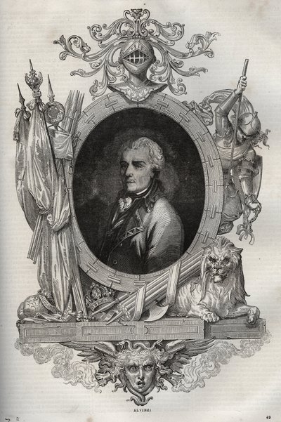 Baron Joseph Alvinczi (Alvinczy von Borberek) (1735-1810) général autrichien - Nouvelle Encyclopédie Nationale par Maurice La Charest - 1870 - French School
