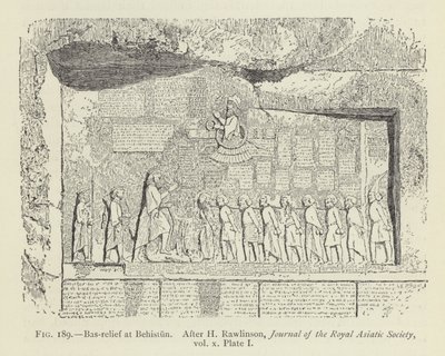 Bas-relief à Behistun - French School