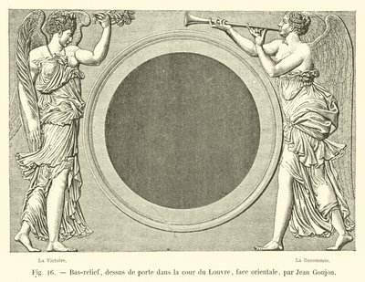 Bas-relief, dessus de porte dans la cour du Louvre, face orientale, par Jean Goujon - French School