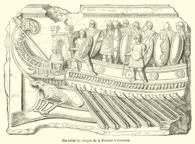 Bas-relief du temple de la Fortune a Preneste - French School