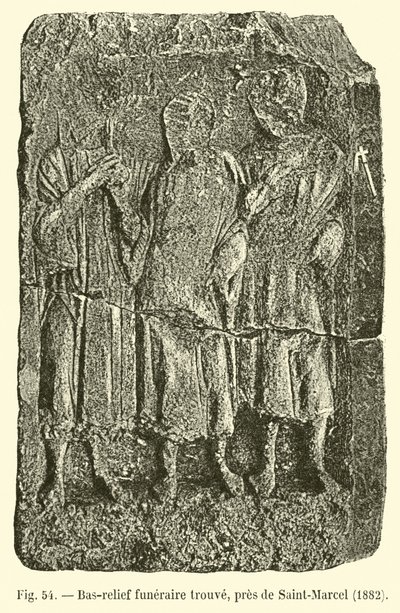 Bas-relief funéraire trouvé, près de Saint-Marcel, 1882 - French School