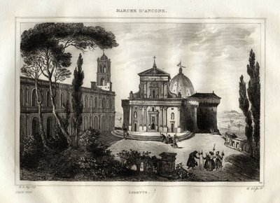 Basilique della Santa Casa - Loreto - Sanctuaire de Lorette - Basilique de Notre-Dame de Lorette - Maison Sainte de Lorette ou Maison de Nazareth - Gravure de « L