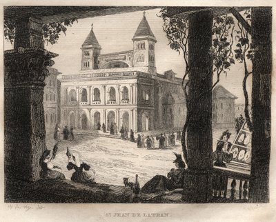 Basilique de San Giovanni Laterano, Rome - Saint Jean de Latran - Gravure de « L