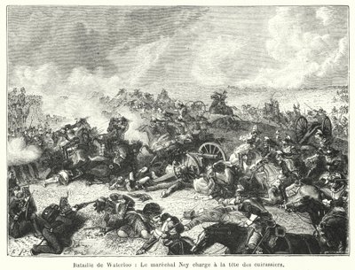 Bataille de Waterloo, Le maréchal Ney charge à la tête des cuirassiers - French School