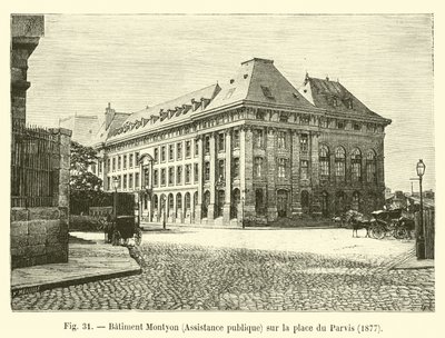 Bâtiment Montyon, Assistance publique, sur la place du Parvis, 1877 - French School