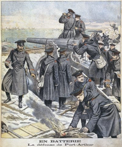 Batterie, défense de Port Arthur, illustration du Petit Journal: Supplément Illustré, 27 mars 1904 - French School
