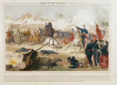 Bataille au Pont de Neuilly, 2 avril 1871 - French School