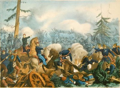 Bataille de Bapaume, 3 janvier 1871, gravée par F. Wentzel, Paris - French School