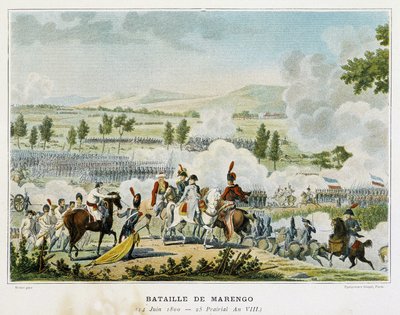Bataille de Marengo (Piémont - Italie) le 14 juin 1800, où Bonaparte remporta la victoire sur les Autrichiens. - French School