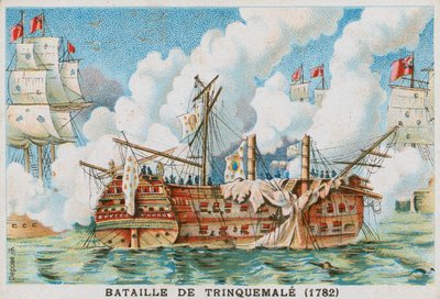 Bataille de Trinquemalay, 1782 - French School