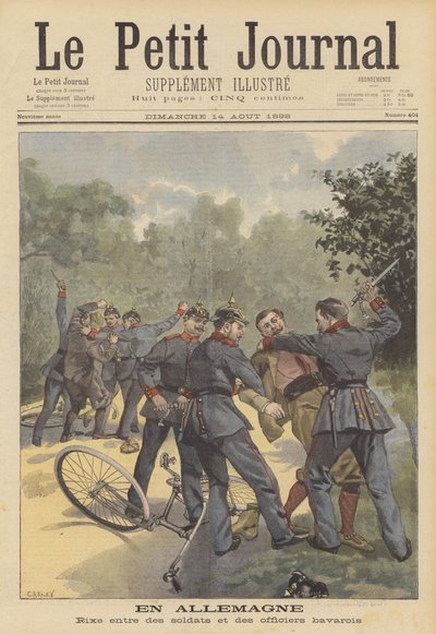 Soldats bavarois attaquant des officiers en civil en Allemagne - French School