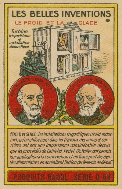 Carte des belles inventions, réfrigération - French School