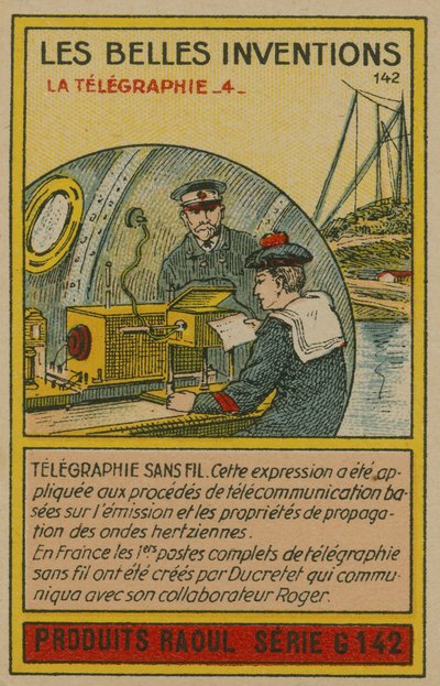 Carte des belles inventions, télégraphie - French School