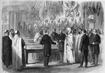 Ben Mahi Ed Din Abd El Kader (Abd El-Kader) (1808 - 1883) émir algérien visitant le Musée de l
