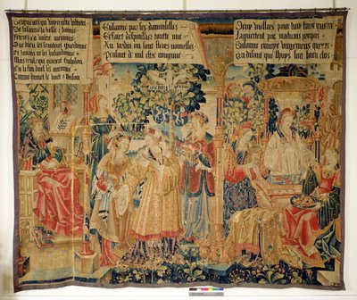 Bénigne de Cirey et Suzanne au bain, panneau gauche de l