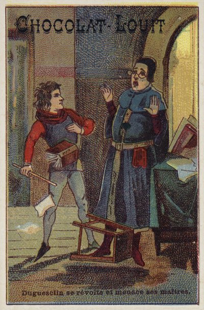 Bertrand Du Guesclin se rebelle et menace son tuteur - French School