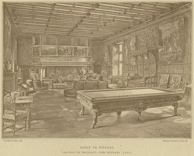 Salle de billard, Château de Meillant, près de Bourges, France - French School