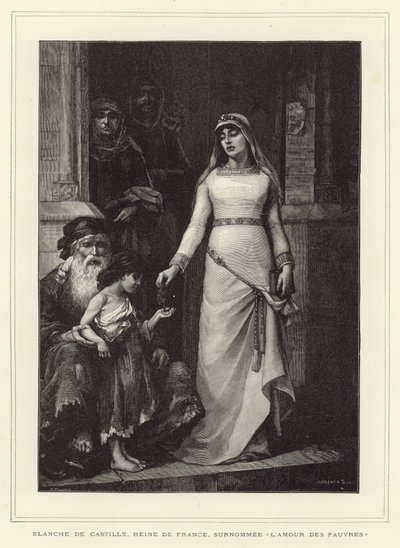 Blanche de Castille, reine consort de Louis VIII de France et mère de Louis IX - French School