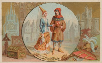 Blanche de Castille et Thibaut de Champagne - French School