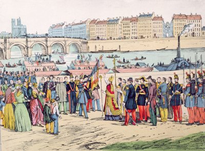 Bénédiction des drapeaux à Paris avant le départ des colons pour l